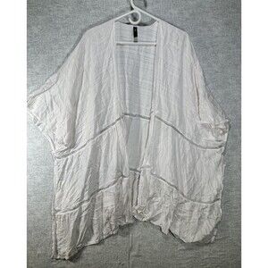 Torrid Flowy Inset Ruana Women One Size  White Short Sleeve Coverup
